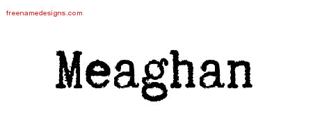Typewriter Name Tattoo Designs Meaghan Free Download