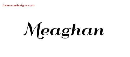 Art Deco Name Tattoo Designs Meaghan Printable