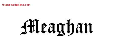 Blackletter Name Tattoo Designs Meaghan Graphic Download