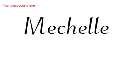 Elegant Name Tattoo Designs Mechelle Free Graphic