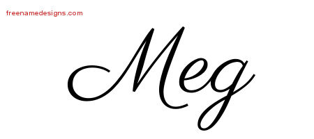 Classic Name Tattoo Designs Meg Graphic Download