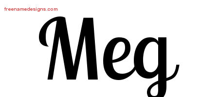 Handwritten Name Tattoo Designs Meg Free Download
