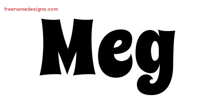 Groovy Name Tattoo Designs Meg Free Lettering