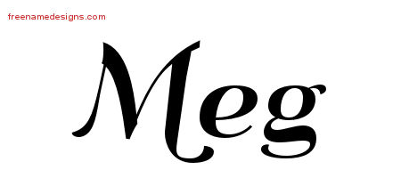 Art Deco Name Tattoo Designs Meg Printable