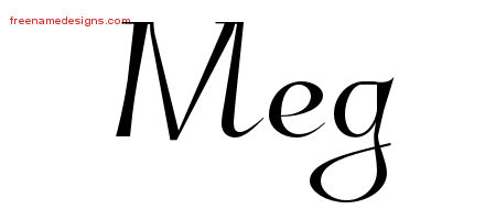 Elegant Name Tattoo Designs Meg Free Graphic