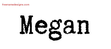 Typewriter Name Tattoo Designs Megan Free Download