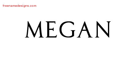 Regal Victorian Name Tattoo Designs Megan Graphic Download