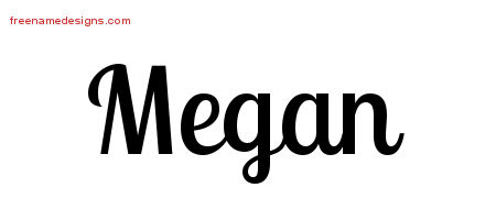Handwritten Name Tattoo Designs Megan Free Download