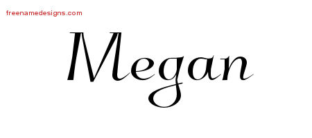 Elegant Name Tattoo Designs Megan Free Graphic