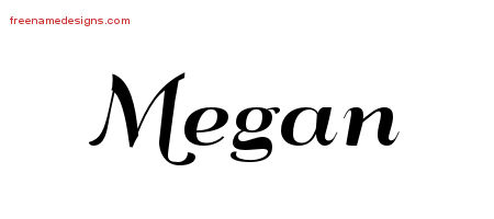 Art Deco Name Tattoo Designs Megan Printable