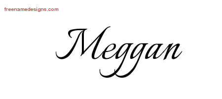 Calligraphic Name Tattoo Designs Meggan Download Free