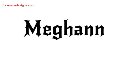 Gothic Name Tattoo Designs Meghann Free Graphic