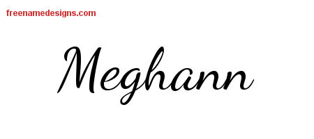 Lively Script Name Tattoo Designs Meghann Free Printout