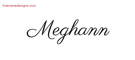 Classic Name Tattoo Designs Meghann Graphic Download