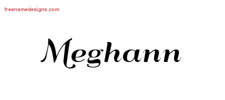 Art Deco Name Tattoo Designs Meghann Printable