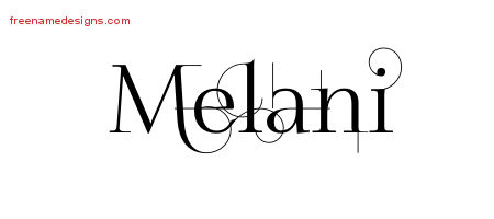 Decorated Name Tattoo Designs Melani Free