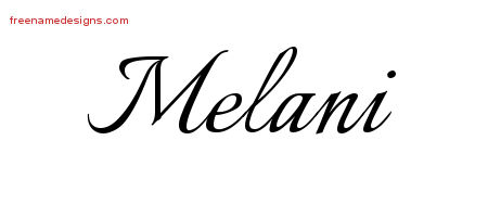 Calligraphic Name Tattoo Designs Melani Download Free