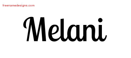Handwritten Name Tattoo Designs Melani Free Download