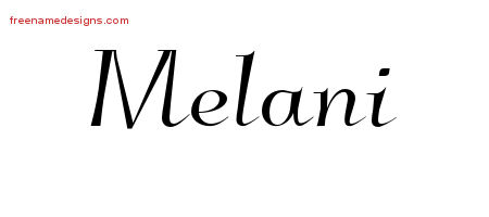 Elegant Name Tattoo Designs Melani Free Graphic