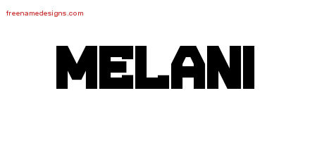 Titling Name Tattoo Designs Melani Free Printout