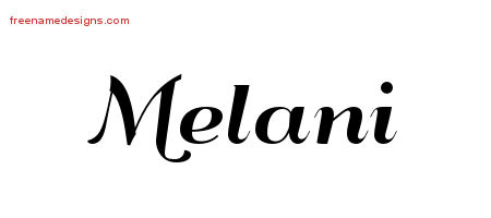 Art Deco Name Tattoo Designs Melani Printable