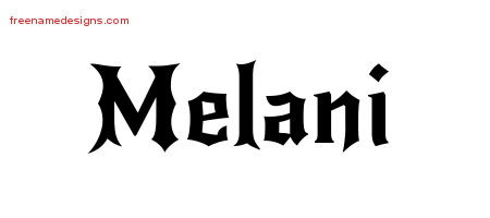 Gothic Name Tattoo Designs Melani Free Graphic