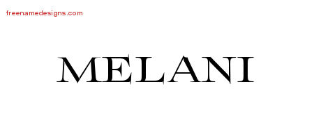Flourishes Name Tattoo Designs Melani Printable