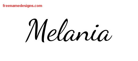 Lively Script Name Tattoo Designs Melania Free Printout
