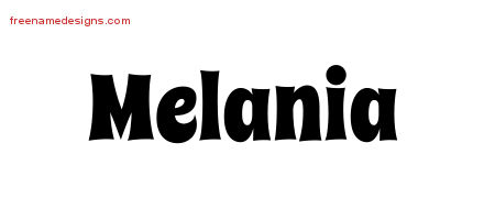 Groovy Name Tattoo Designs Melania Free Lettering