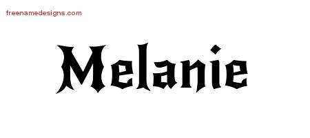 Gothic Name Tattoo Designs Melanie Free Graphic