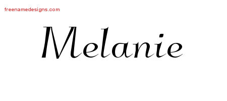 Elegant Name Tattoo Designs Melanie Free Graphic