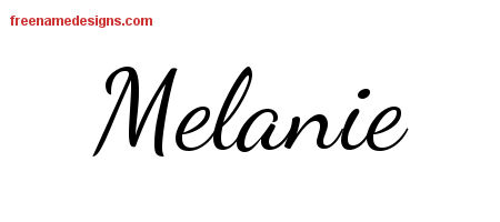 Lively Script Name Tattoo Designs Melanie Free Printout