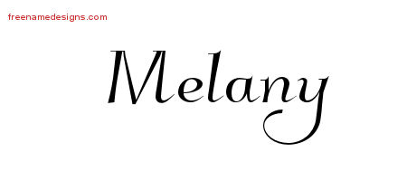 Elegant Name Tattoo Designs Melany Free Graphic