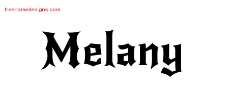 Gothic Name Tattoo Designs Melany Free Graphic