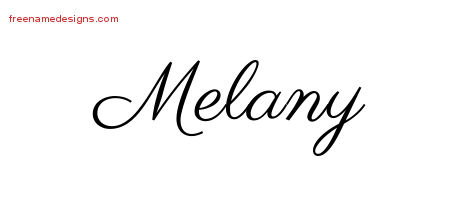 Classic Name Tattoo Designs Melany Graphic Download