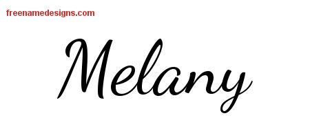 Lively Script Name Tattoo Designs Melany Free Printout