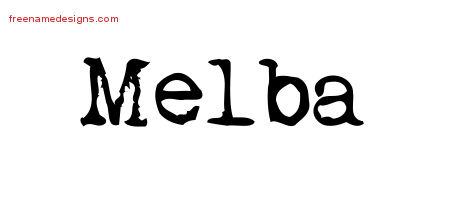Vintage Writer Name Tattoo Designs Melba Free Lettering