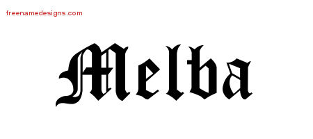 Blackletter Name Tattoo Designs Melba Graphic Download