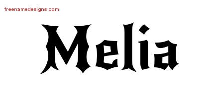 Gothic Name Tattoo Designs Melia Free Graphic