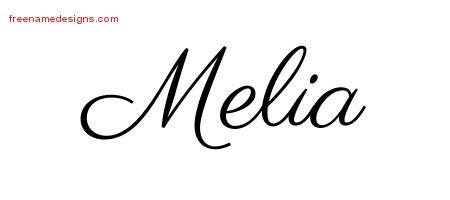 Classic Name Tattoo Designs Melia Graphic Download