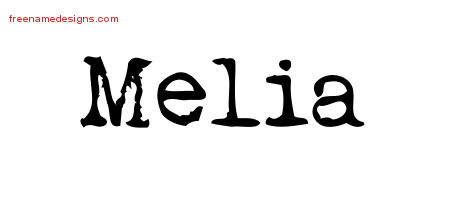 Vintage Writer Name Tattoo Designs Melia Free Lettering
