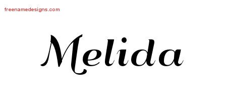 Art Deco Name Tattoo Designs Melida Printable