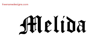 Blackletter Name Tattoo Designs Melida Graphic Download