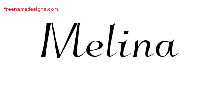 Elegant Name Tattoo Designs Melina Free Graphic