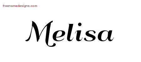 Art Deco Name Tattoo Designs Melisa Printable