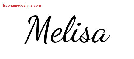 Lively Script Name Tattoo Designs Melisa Free Printout