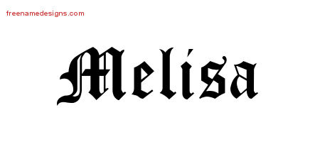 Blackletter Name Tattoo Designs Melisa Graphic Download