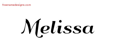 Art Deco Name Tattoo Designs Melissa Printable