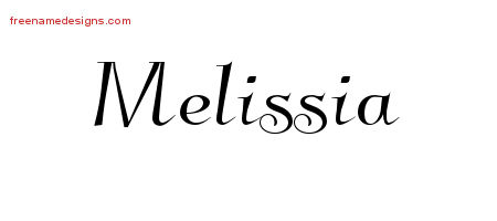 Elegant Name Tattoo Designs Melissia Free Graphic