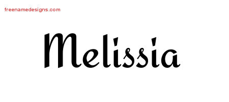 Calligraphic Stylish Name Tattoo Designs Melissia Download Free